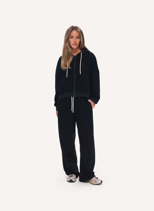 Terry Towelling Tracksuit - Black