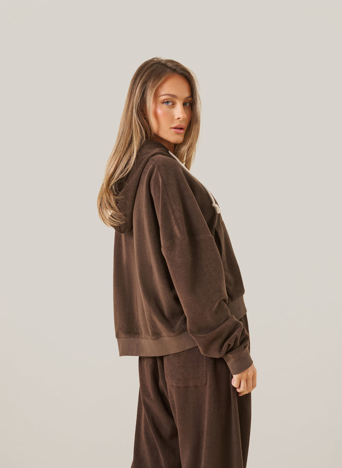 Terry Towelling Tracksuit - Brown