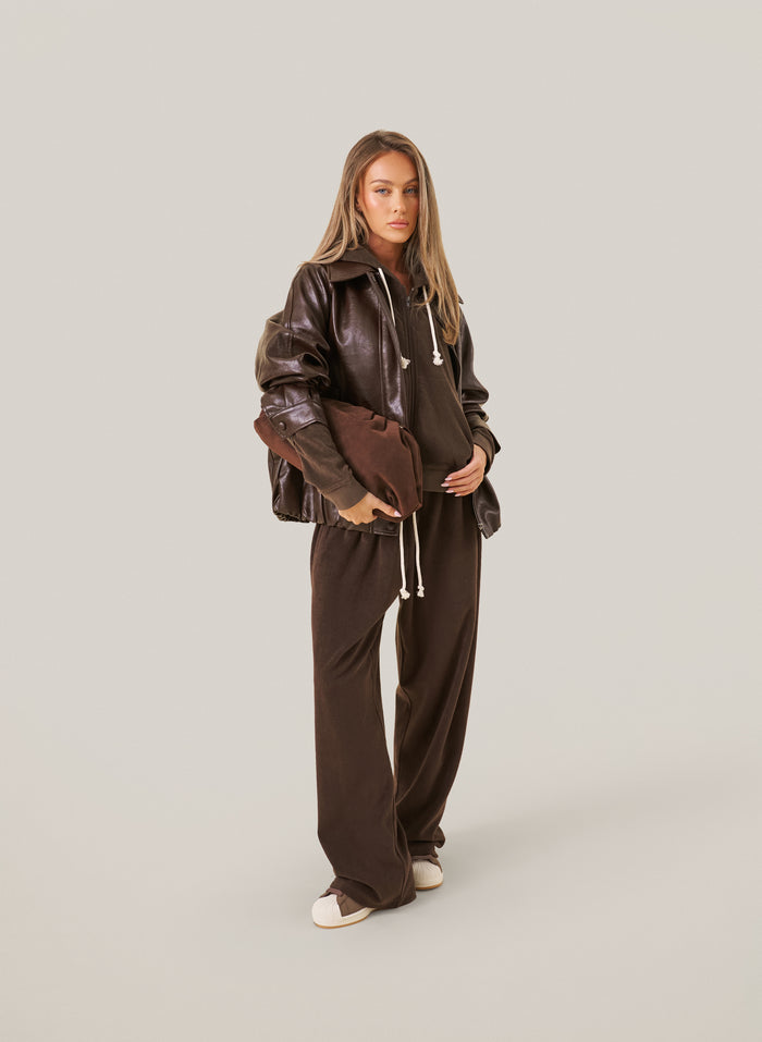 Terry Towelling Tracksuit - Brown