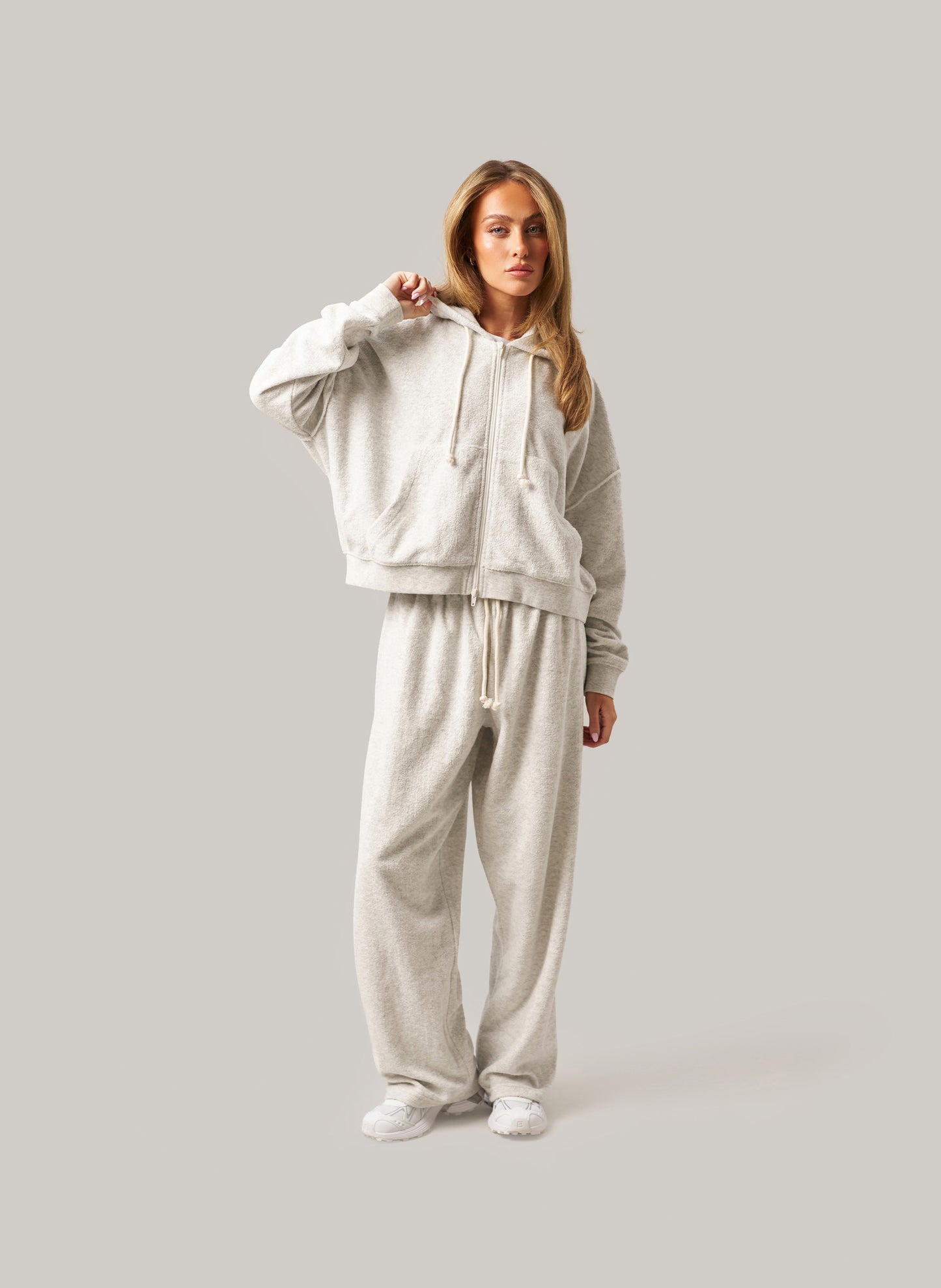 Towelling Tracksuit - Grey Marl