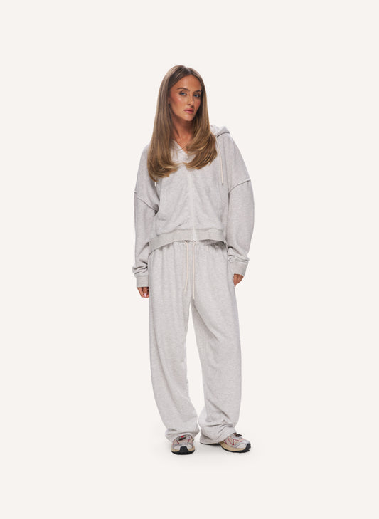 Terry Towelling Tracksuit - Grey Marl
