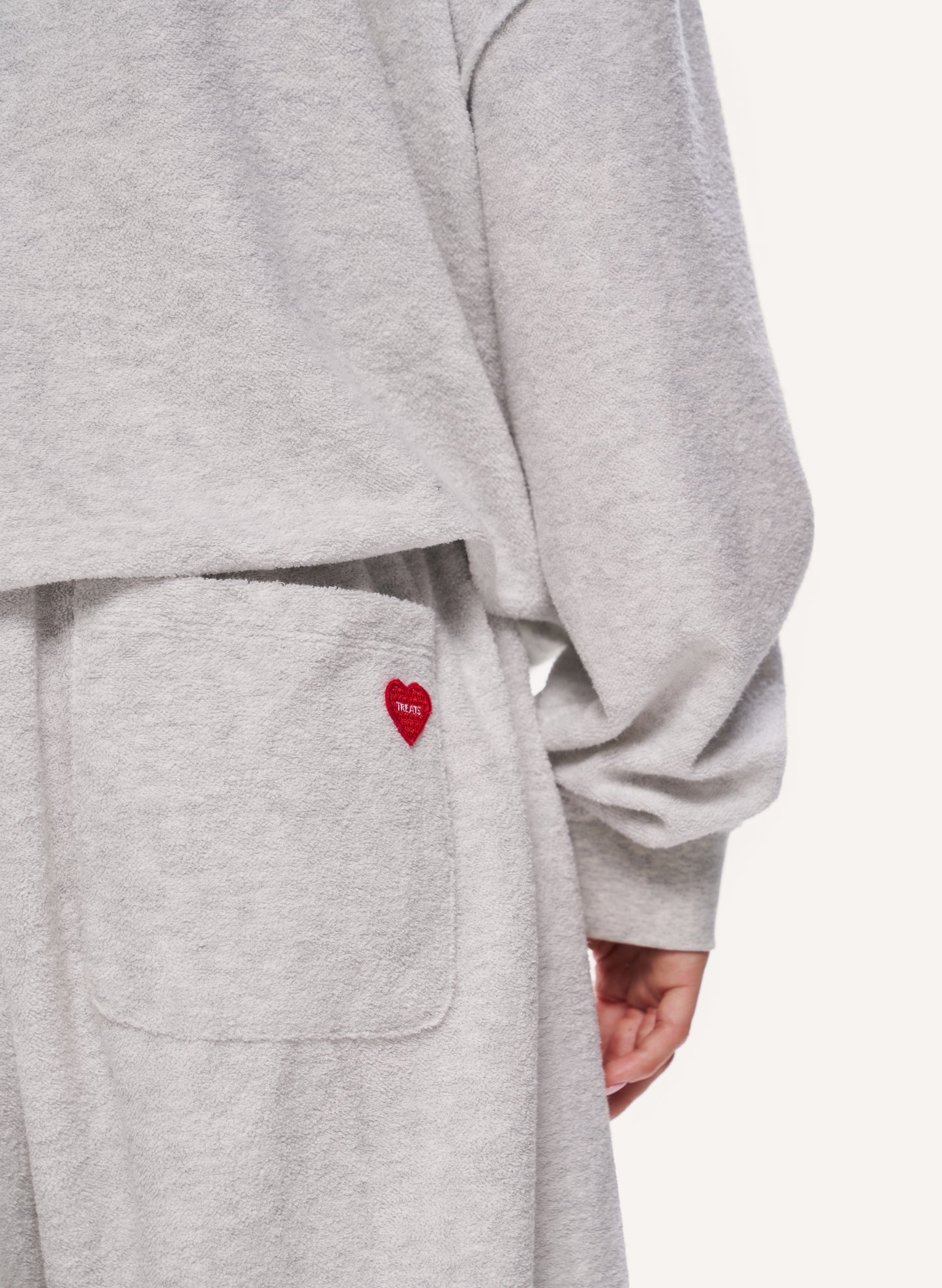 Terry Towelling Tracksuit - Grey Marl