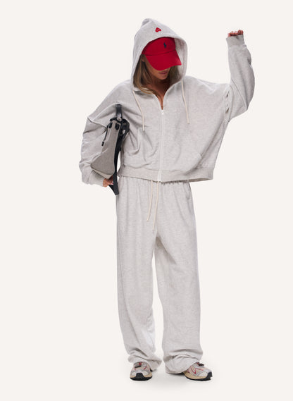 Terry Towelling Tracksuit - Grey Marl