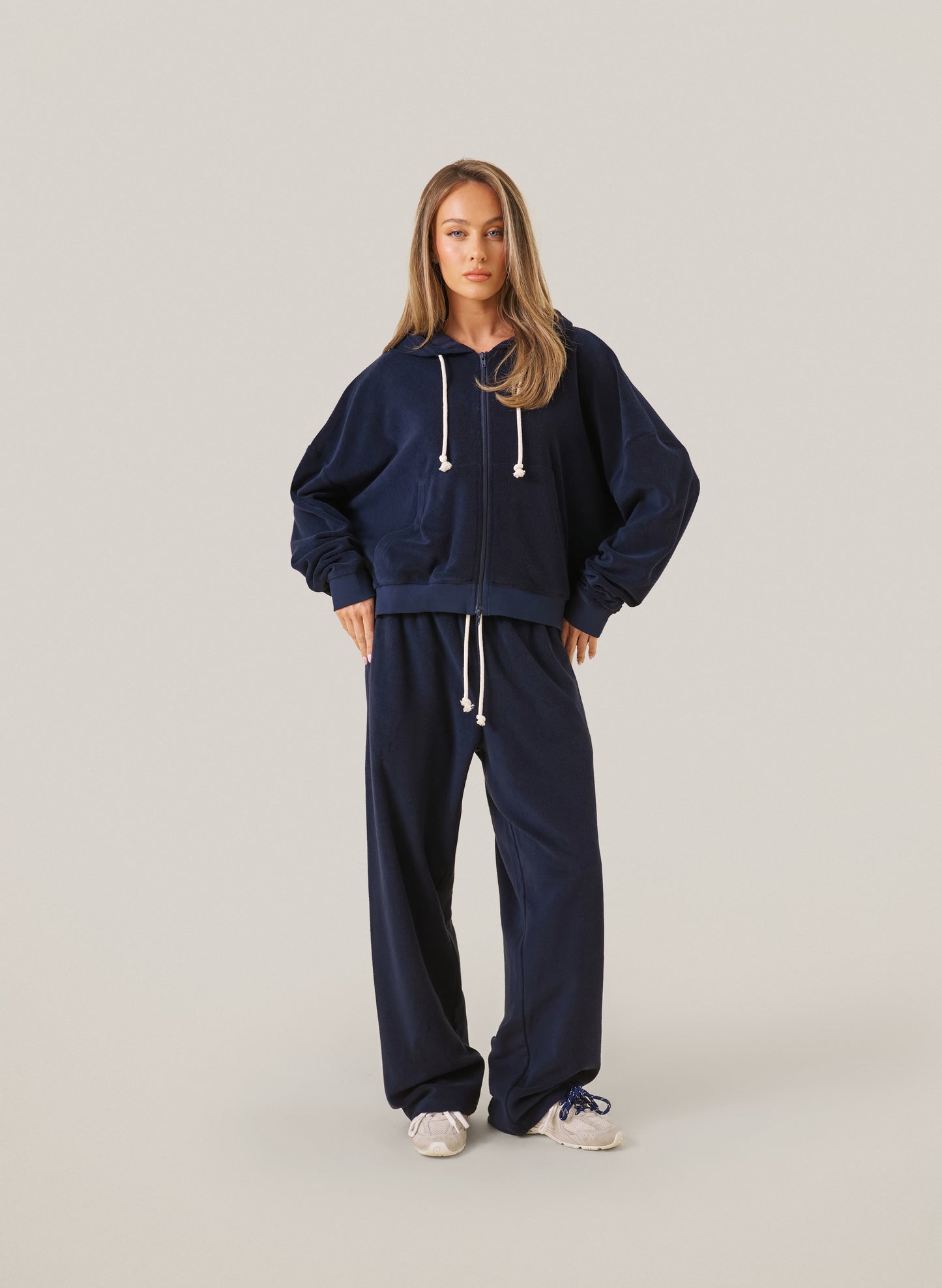Towelling Tracksuit - Navy