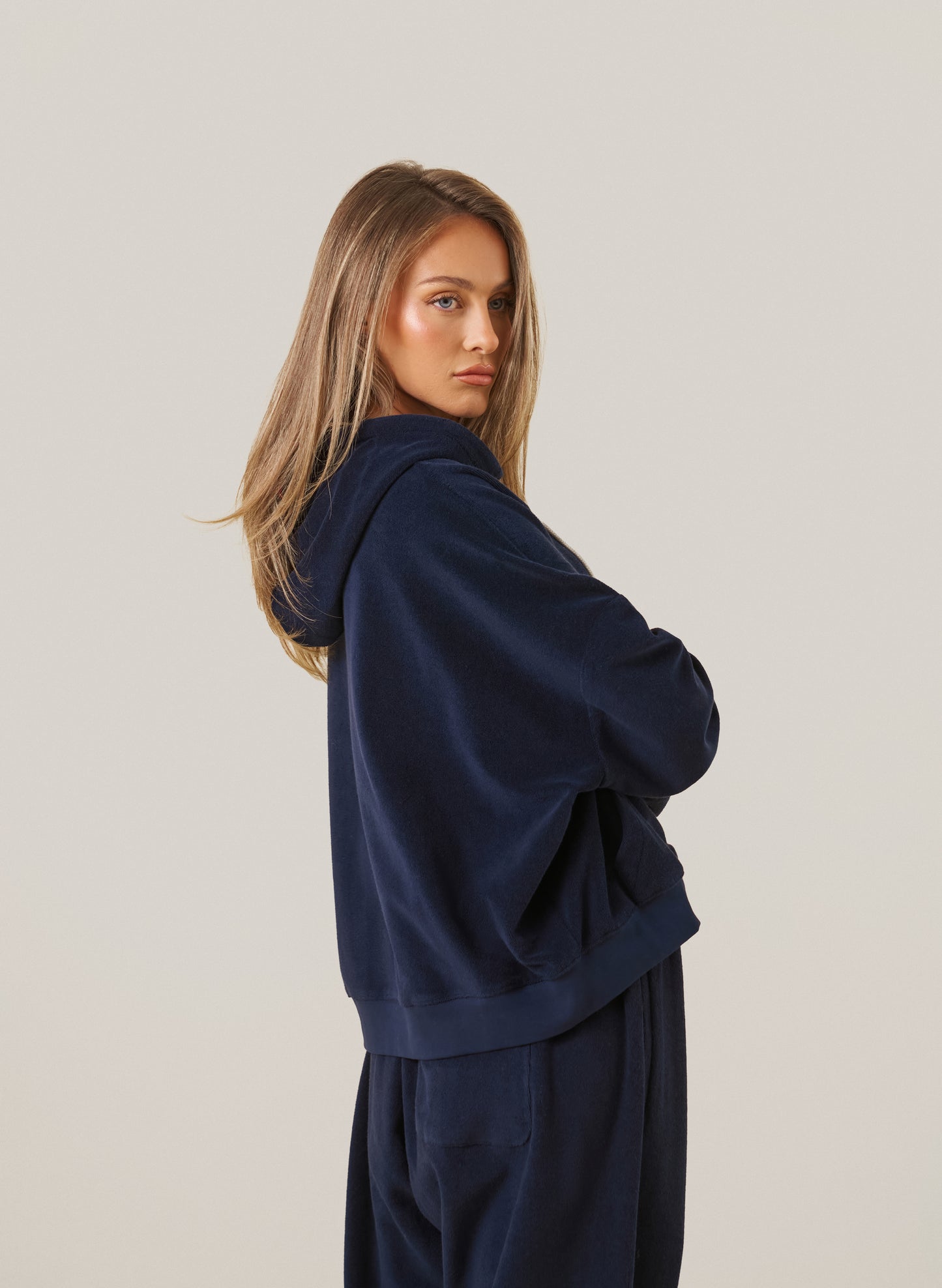 Towelling Tracksuit - Navy