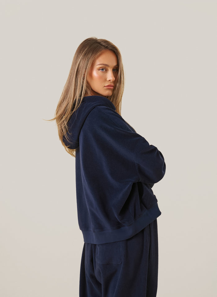 Terry Towelling Tracksuit - Navy
