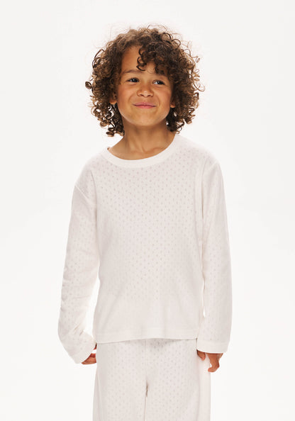 Kids Pointelle Pyjama - White