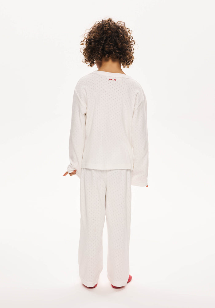 Kids Pointelle Pyjama - White