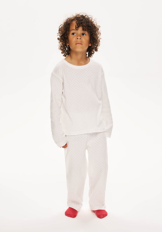 Kids Pointelle Pyjama - White