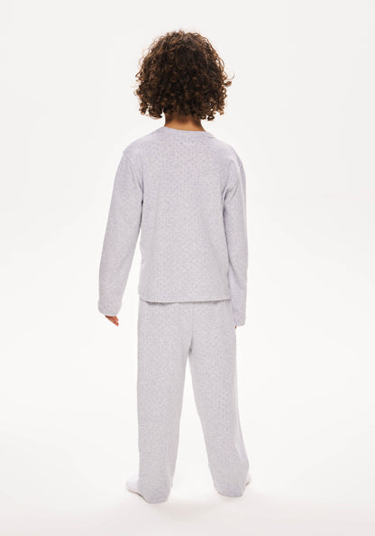 Kids Pointelle Pyjama - Grey