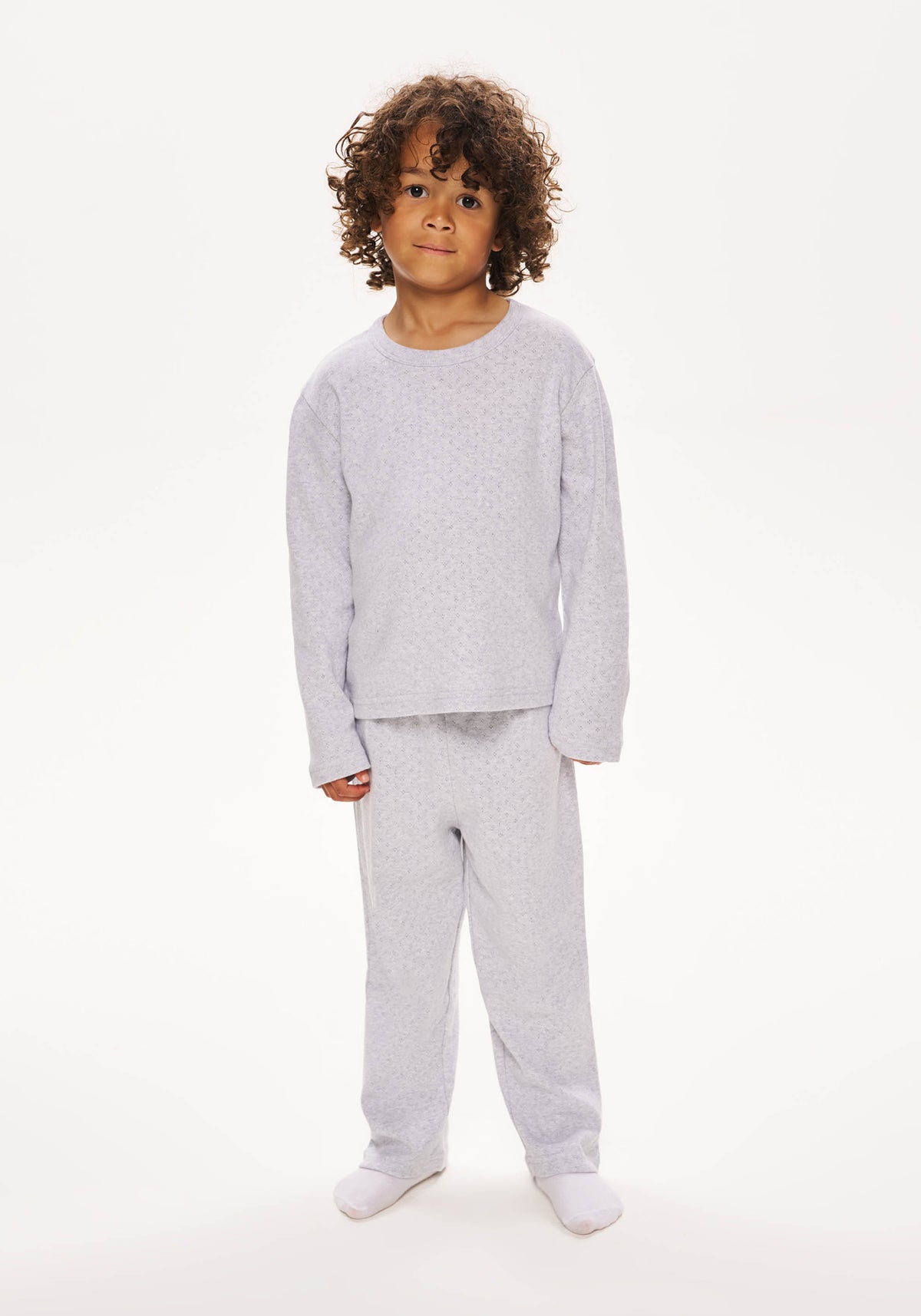 Kids Pointelle Pyjama - Grey