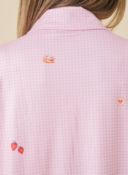 Gingham Soft Launch Pyjamas - Baby Pink
