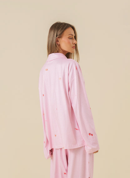 Gingham Soft Launch Pyjamas - Baby Pink