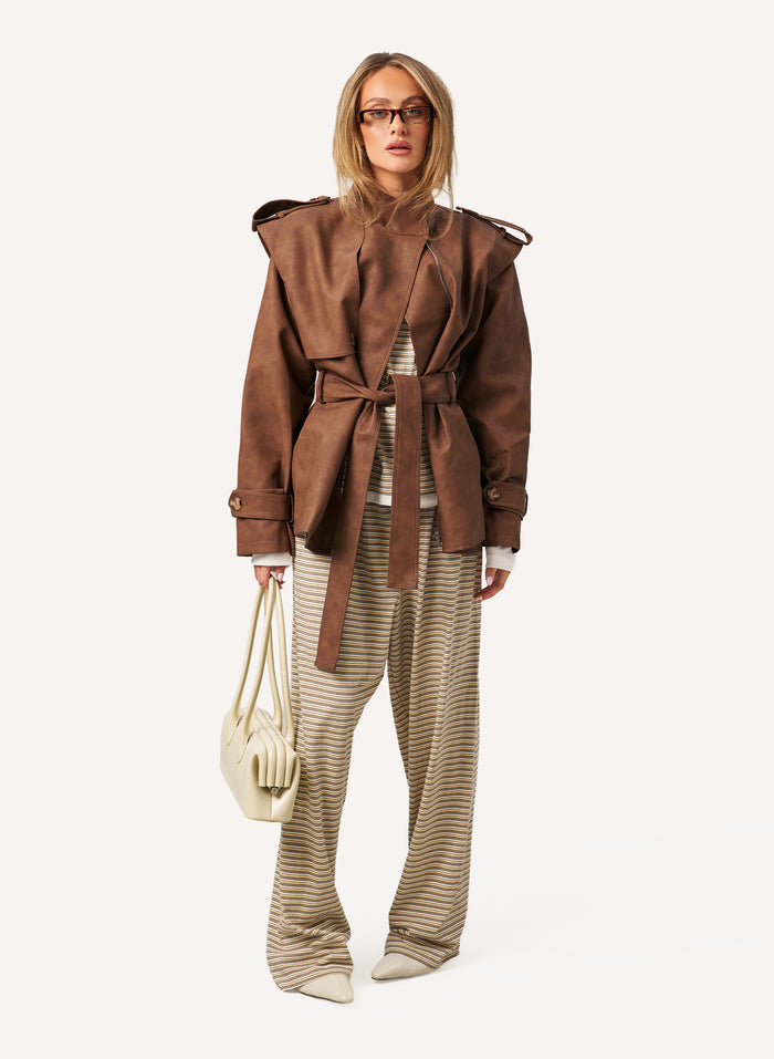 Striped Slub Set - Cream