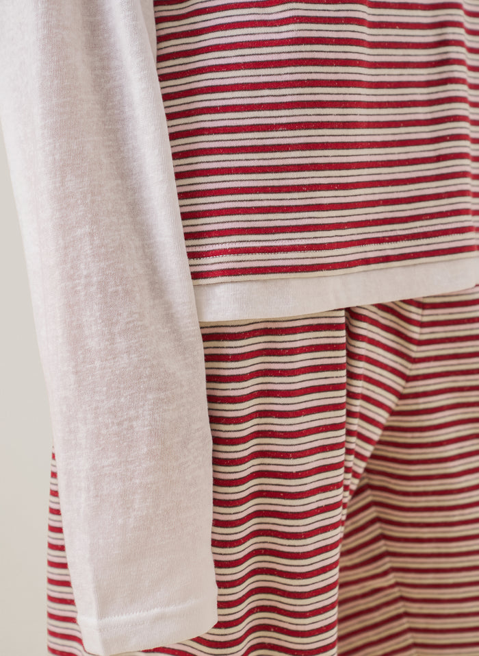 Striped Slub Set - Red
