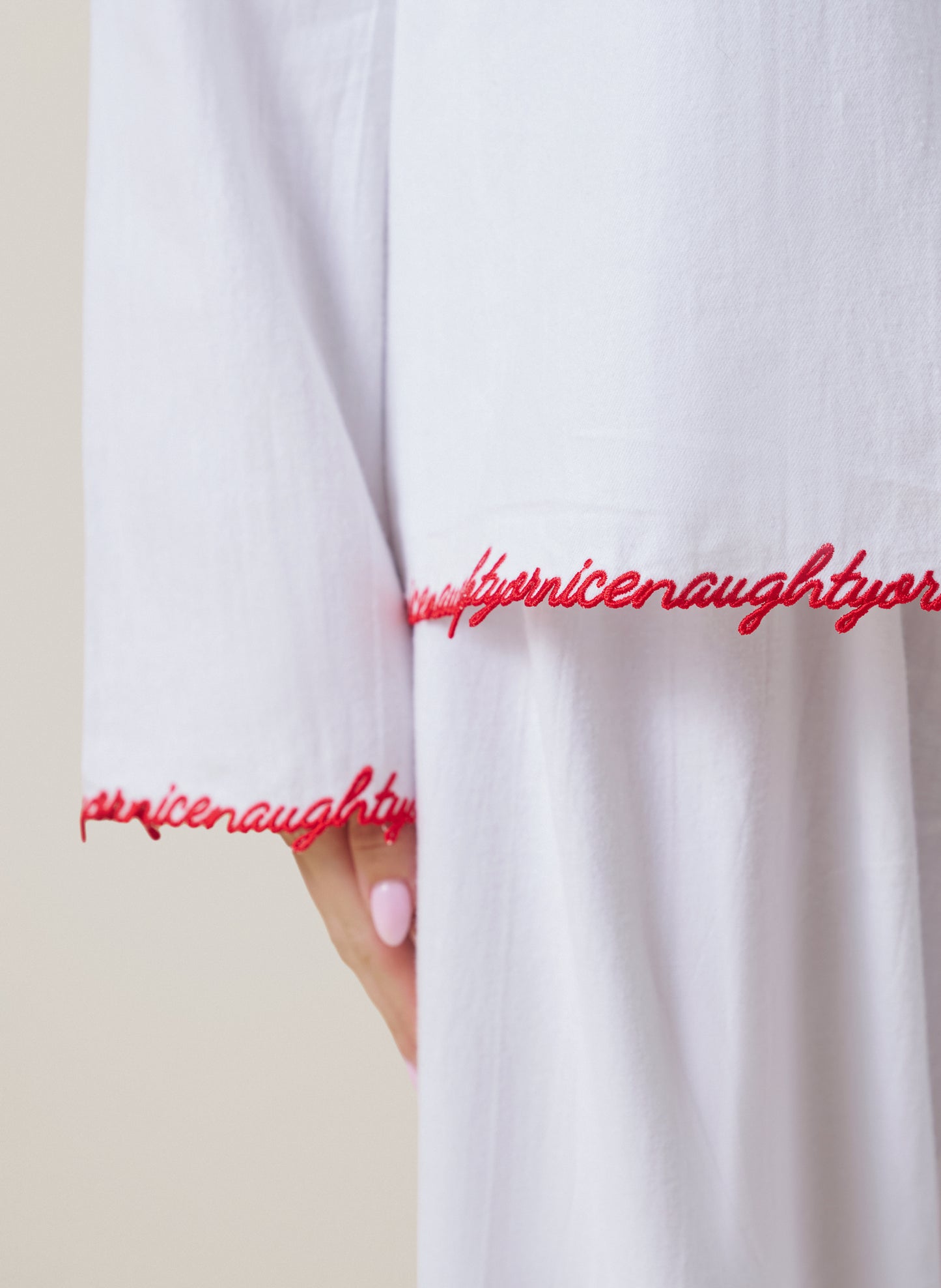 Naughty or Nice Pyjamas - White