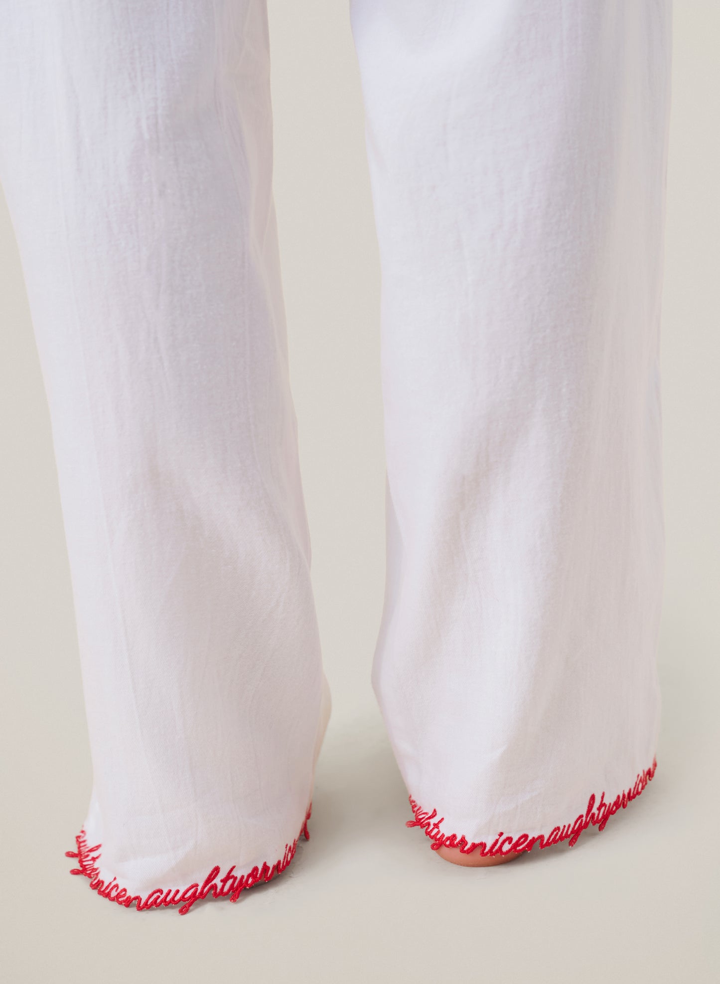 Naughty or Nice Pyjamas - White