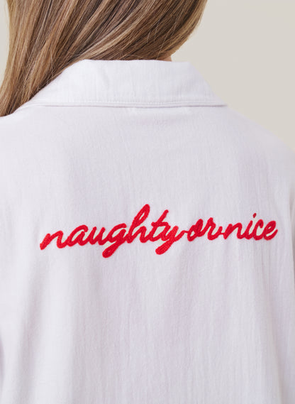 Naughty or Nice Pyjamas - White