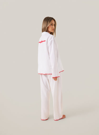 Naughty or Nice Pyjamas - White