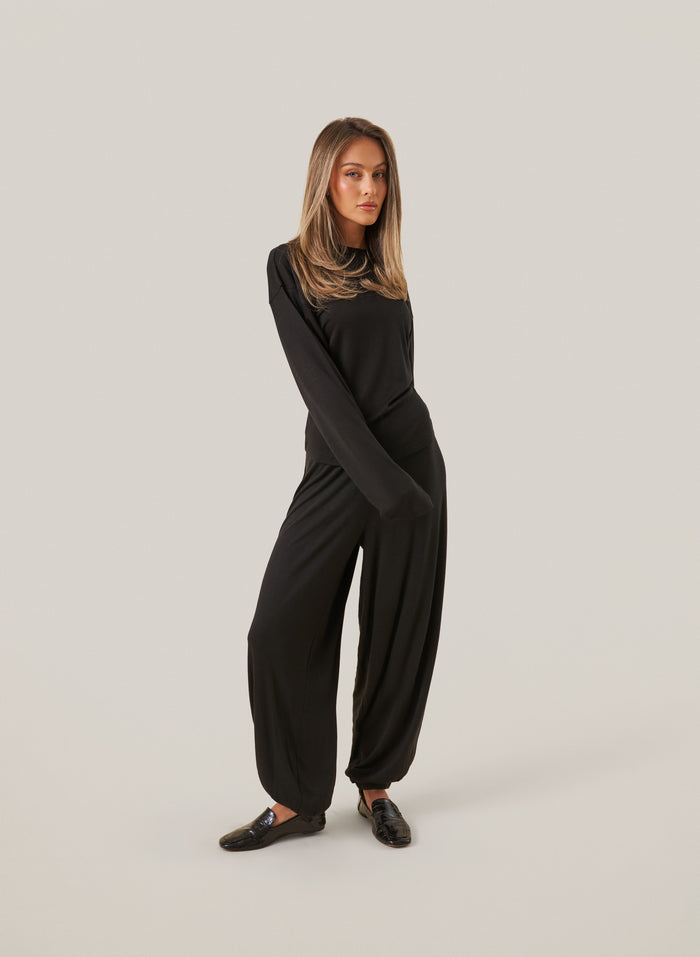 Knitted Slub Set - Black