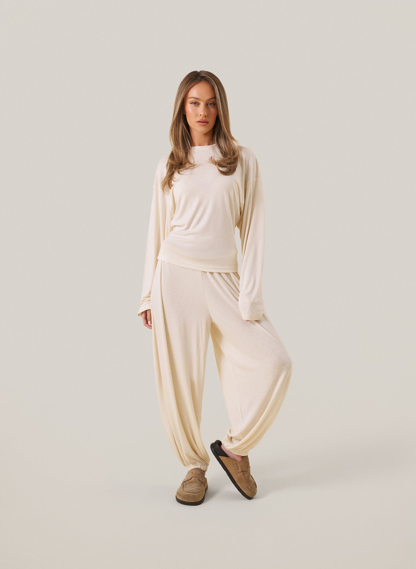 Knitted Slub Set - Cream