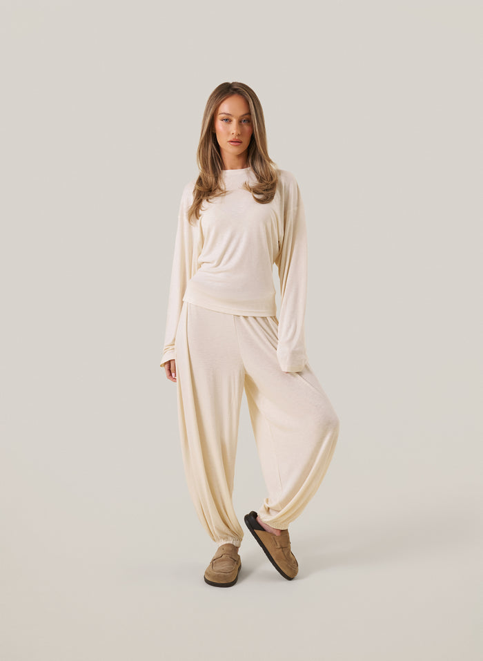 Knitted Slub Set - Cream