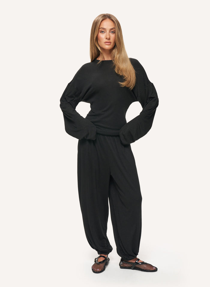 Knitted Slub Set - Black