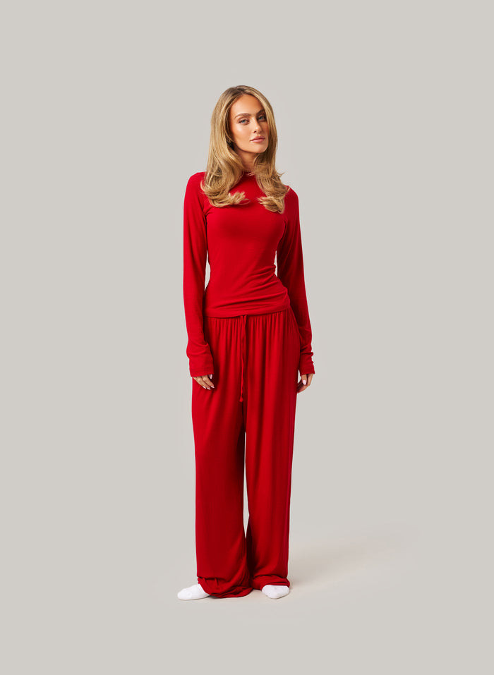 Sculpted Ribbed Set - Red