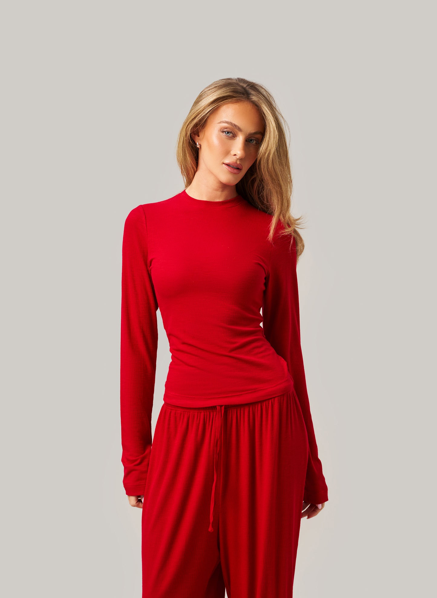 Sculpted Ribbed Set - Red