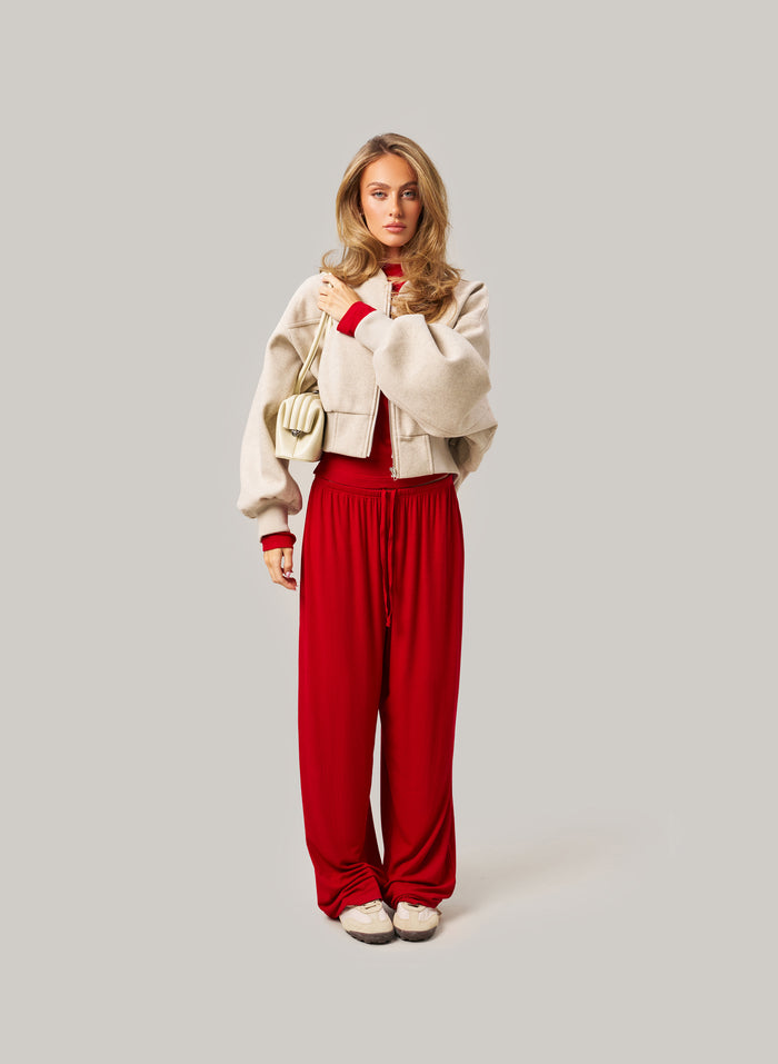 Sculpted Ribbed Set - Red