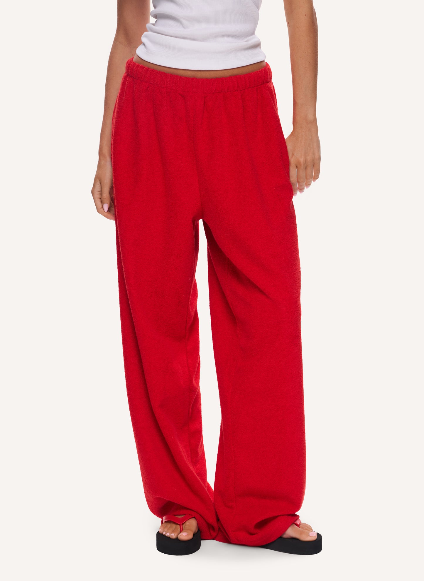 Towelling Pants - Red