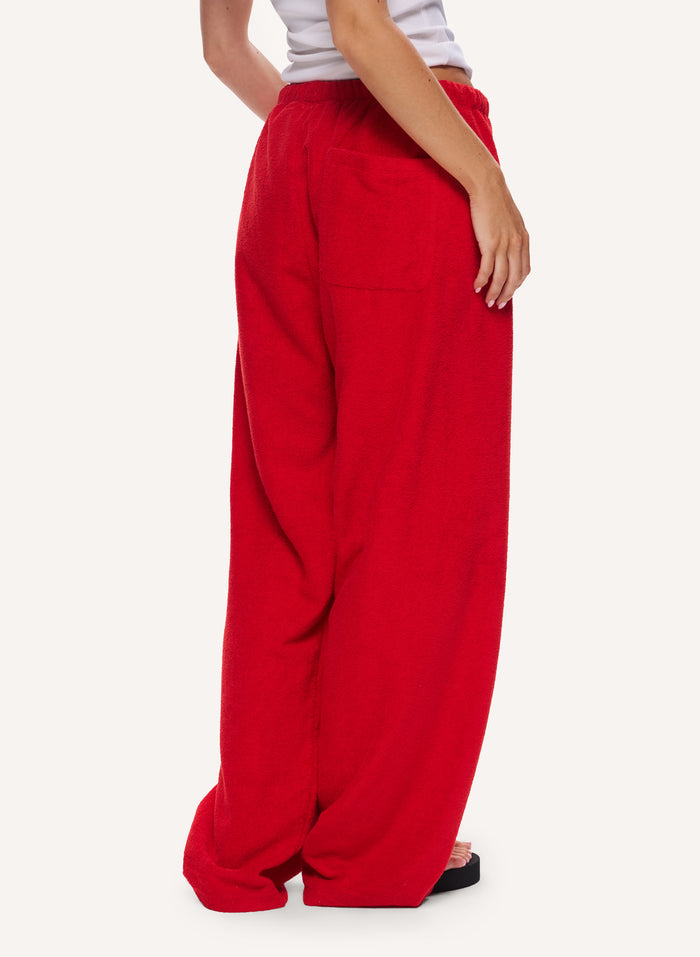 Towelling Pants - Red