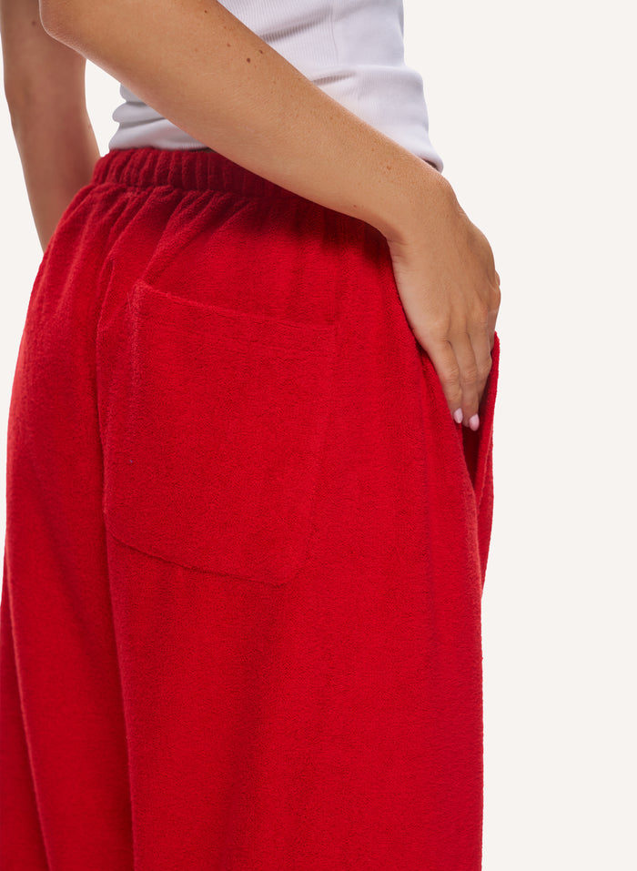 Towelling Pants - Red