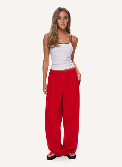 Towelling Pants - Red