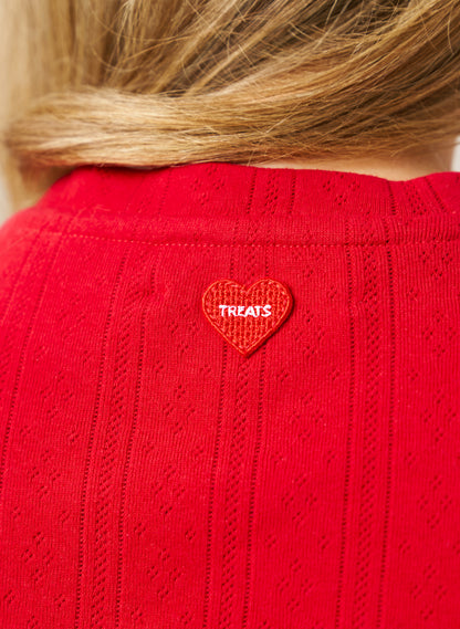 Pointelle Pyjamas Short Set - Red