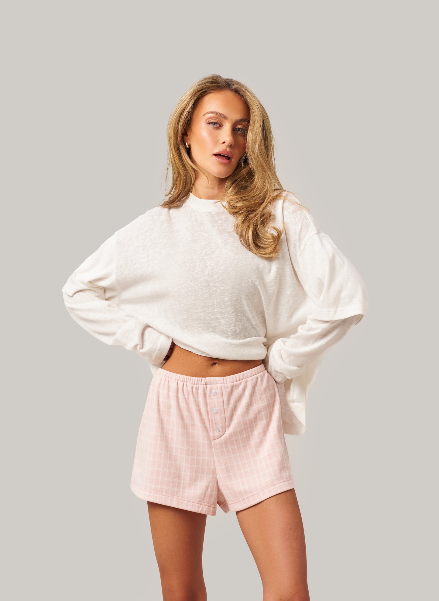 Stay Soft Set - White/Pink