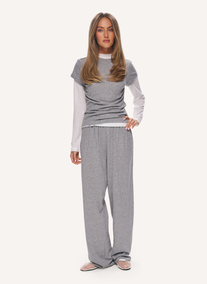 3 Piece Layered Slub Set - Grey