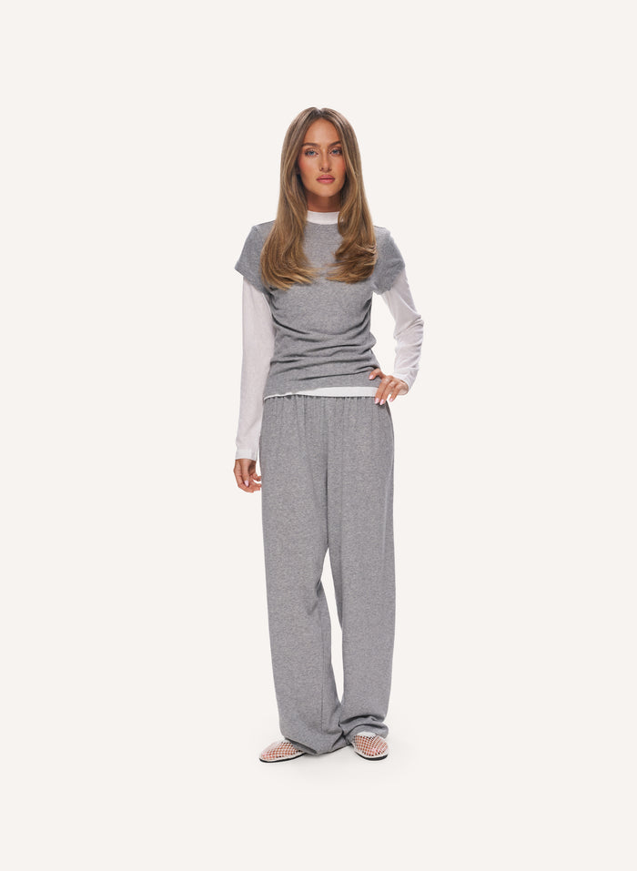 3 Piece Layered Slub Set - Grey