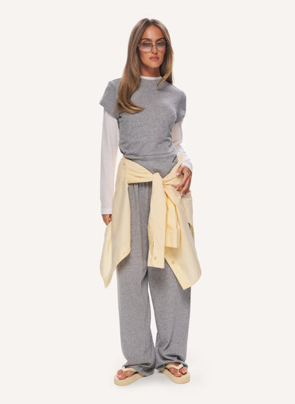 3 Piece Layered Slub Set - Grey
