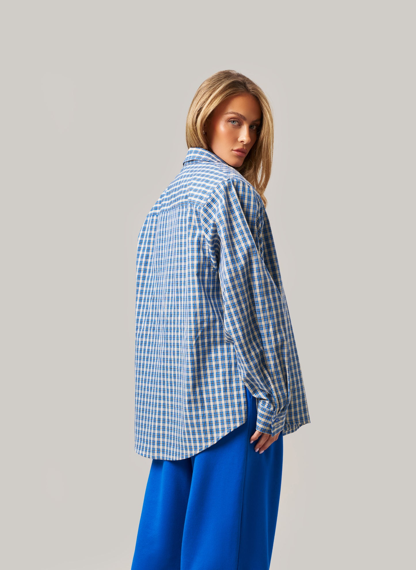 Elevated Check Shirt - Cobalt