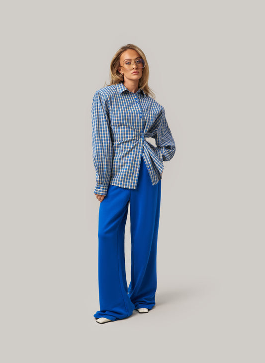 Elevated Check Shirt - Cobalt