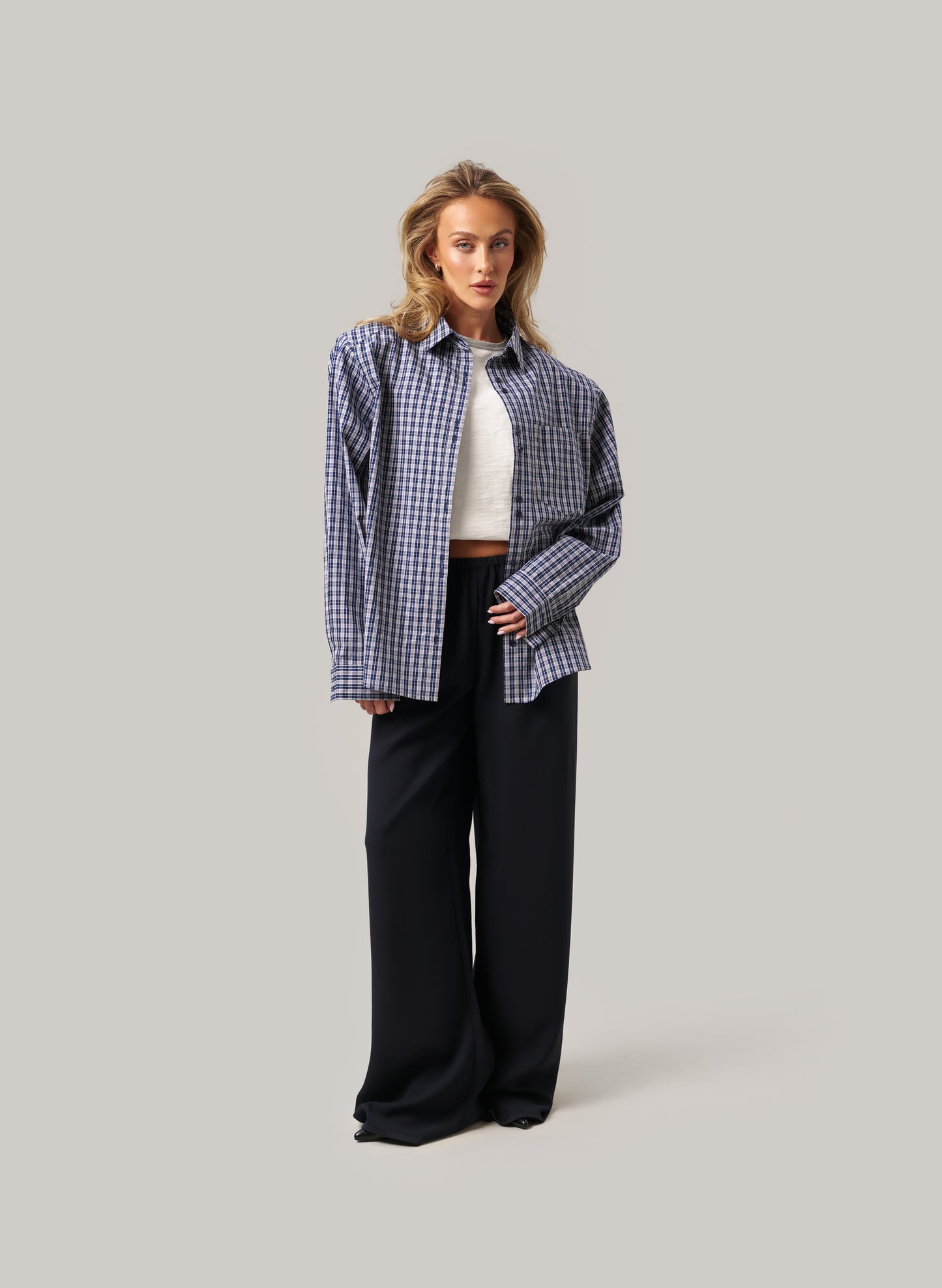 Elevated Check Shirt - Navy