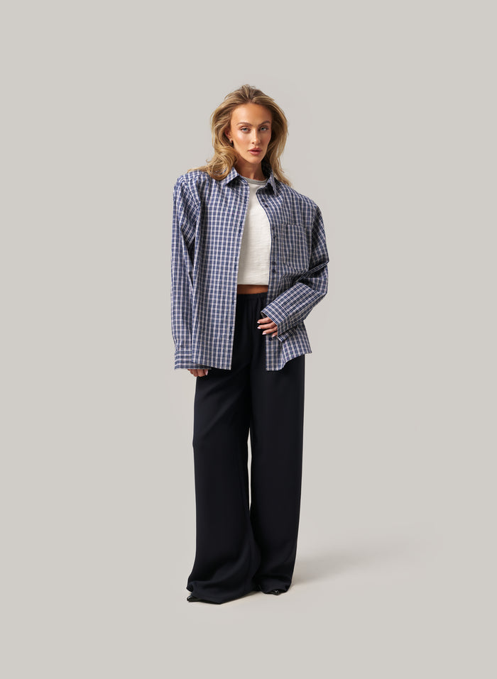 Elevated Check Shirt - Navy