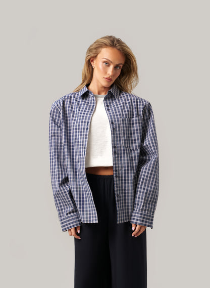 Elevated Check Shirt - Navy