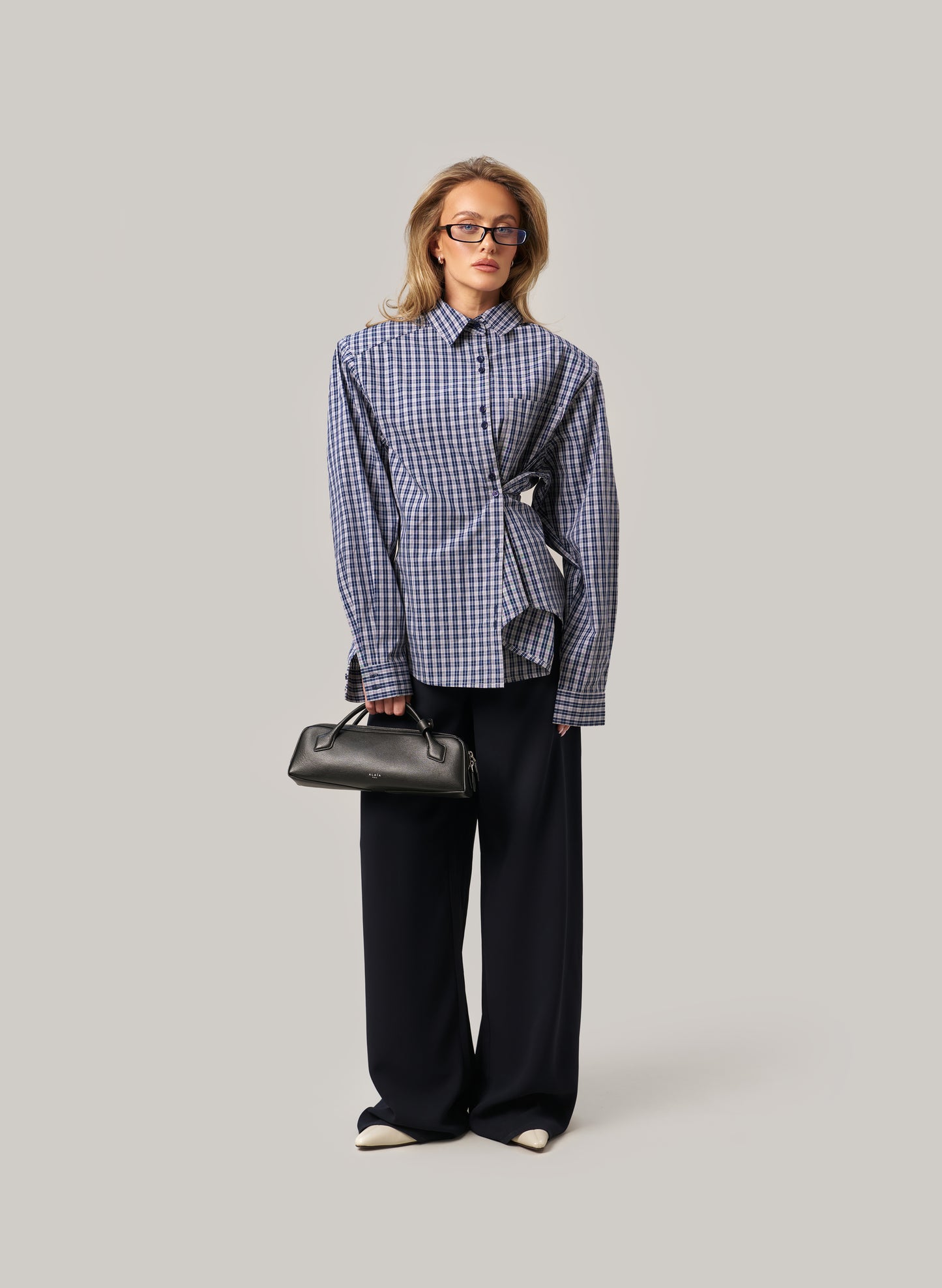 Elevated Check Shirt - Navy