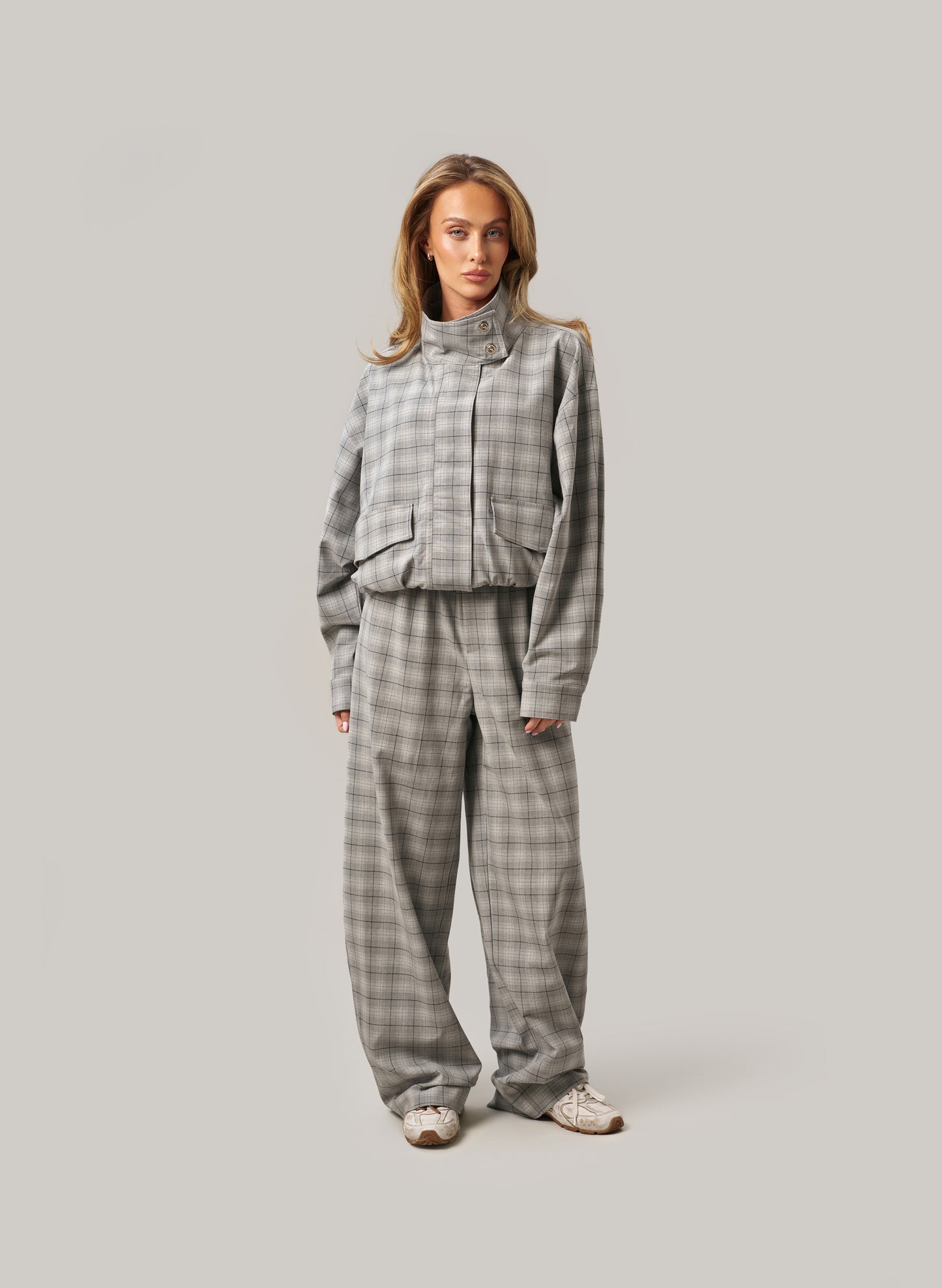 On The Go Pant - Grey Check