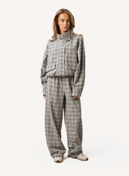 On The Go Jacket - Grey Check