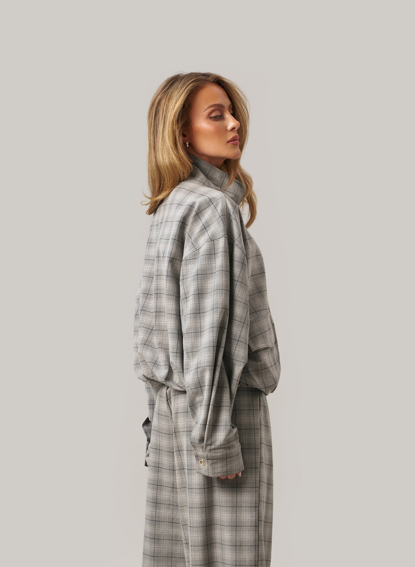 On The Go Jacket - Grey Check