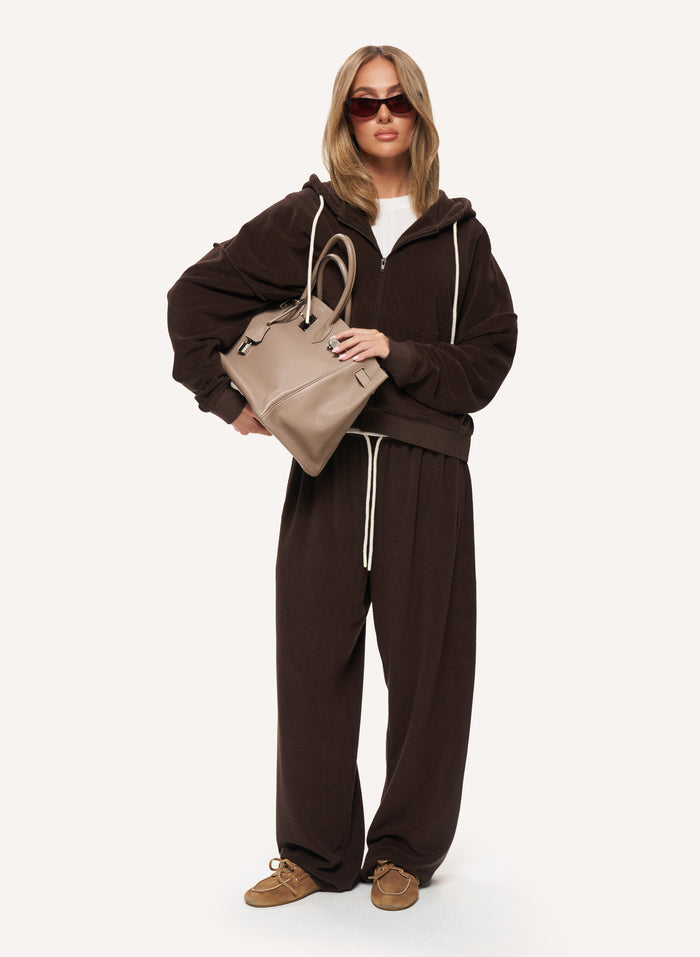 Terry Towelling Tracksuit - Brown