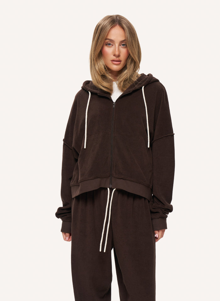 Terry Towelling Tracksuit - Brown